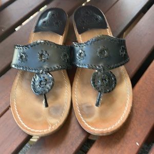 Jack Rogers black leather sandals - good shape!